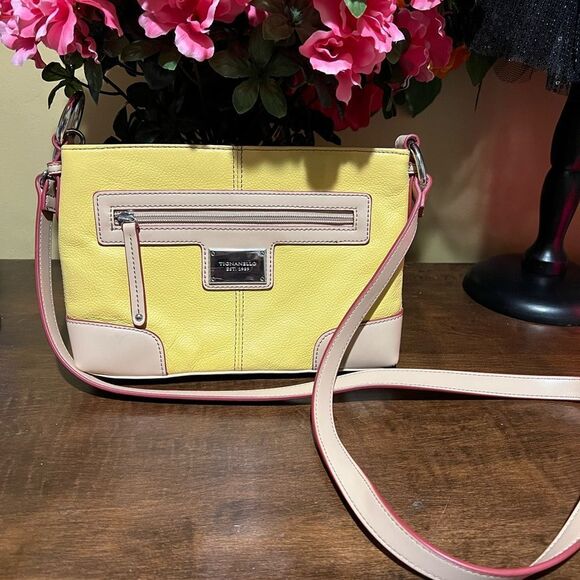 TIGNANELLO LEATHER YELLOW CROSSBODY BAG - Picture 1 of 6